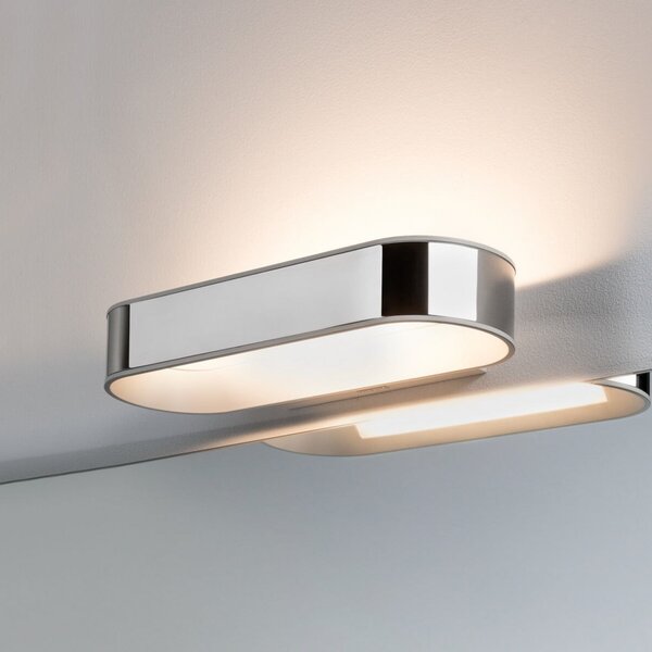 Paulmann LED stenska svetilka Agena, krom 31 cm IP44 z možnostjo zatemnitve, zatemnjen, Kovinska, Kopalnica, Aluminij, Sodobni