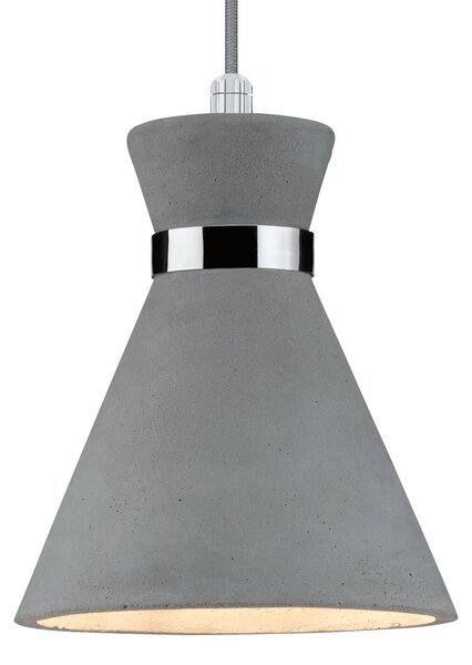 Paulmann obesna svetilka Verve, beton, Ø 20 cm, IP44, zatemnjen, Siva, Kopalnica, Beton, Sodobni