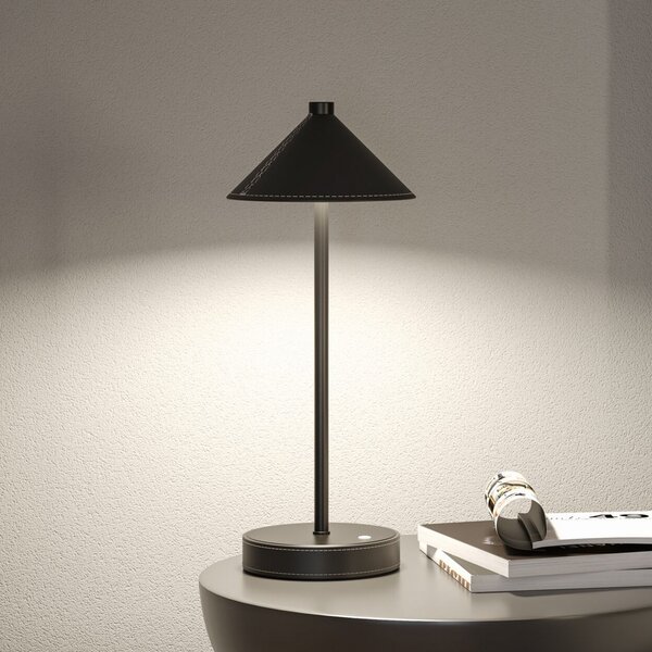 Paulmann LED-akumulatorska namizna svetilka Pellini, črna, navzdol, CCT, zatemnjen, Črna, Dnevna soba / jedilnica, Kovina, Sodobni