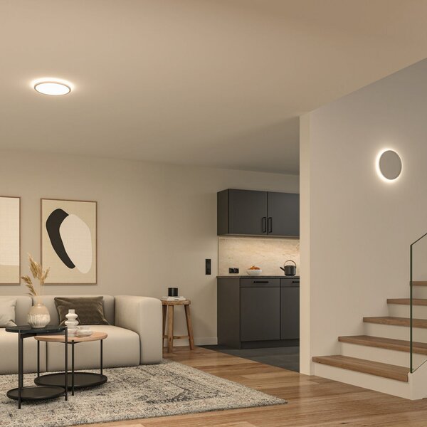 Paulmann LED stropna svetilka Atria Shine, bela, Ø 29 cm 3.000 K, Bela, Dnevna soba / jedilnica, Plastika, Sodobni