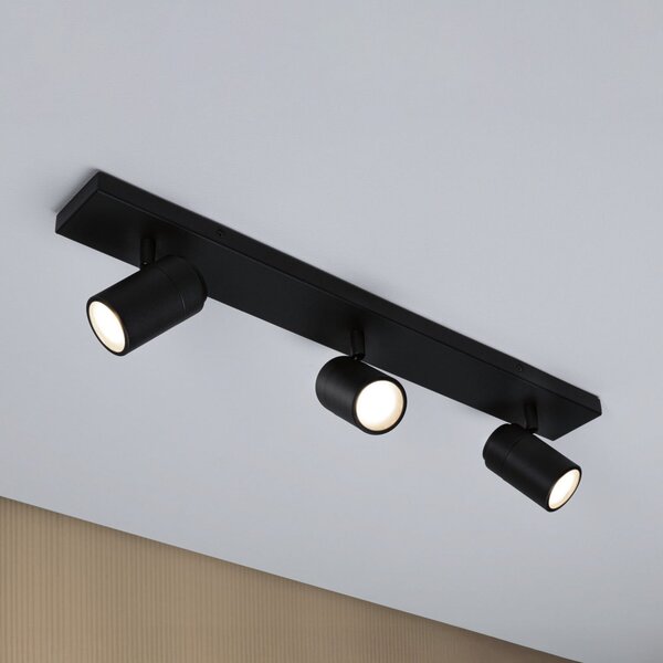 Paulmann stropni reflektor Zyli črn dolžina 60 cm 2-flg. IP44, zatemnjen, Črna, Kopalnica, Kovina, Sodobni, Strop z več plameni