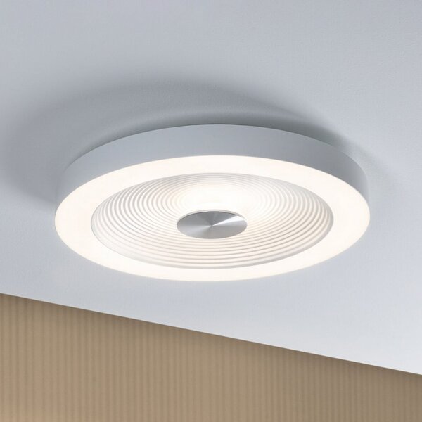 Paulmann LED stropna svetilka Volea, bela/srebrna Ø 40 cm IP44 dim, zatemnjen, Bela, Kopalnica, Plastika, Sodobni