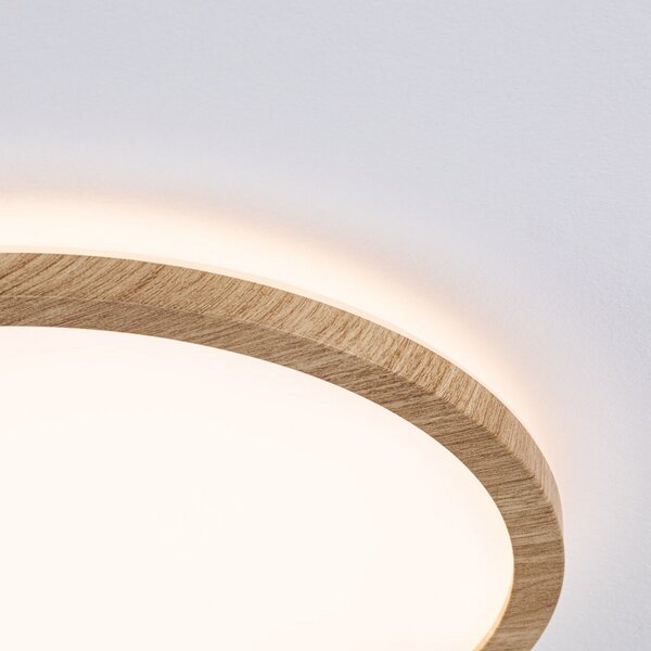 Paulmann LED stropna svetilka Atria Shine Ø42cm hrast IP44 3.000K, Les, Kopalnica, Plastika, Sodobni