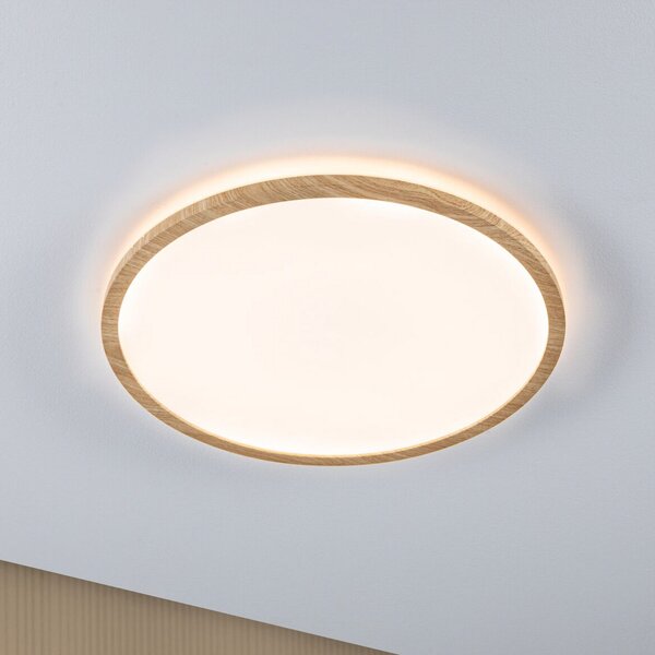 Paulmann LED stropna svetilka Atria Shine Ø42cm hrast IP44 3.000K, Les, Kopalnica, Plastika, Sodobni