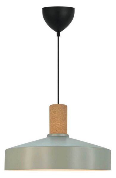 Nordlux Visoka svetilka Elvas, sivozelena, Ø 37 cm, kovina/pluta, zatemnjen, Zelena, Dnevna soba / jedilnica, Kovina, Skandinavski