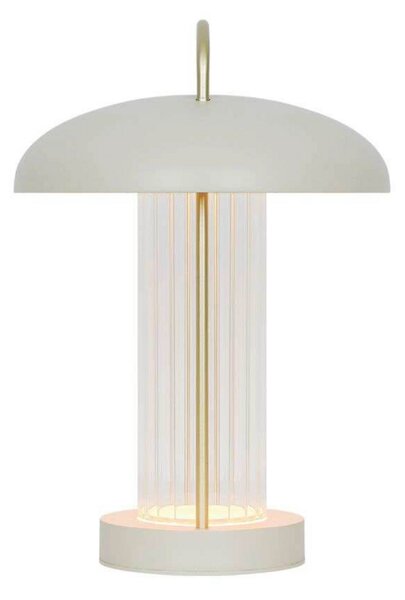 Nordlux LED-akumulatorska namizna svetilka Mirano, bež barva, višina 29 cm, kovina, zatemnjen, Bež, Dnevna soba / jedilnica, Kovina, Skandinavski, Svetilka