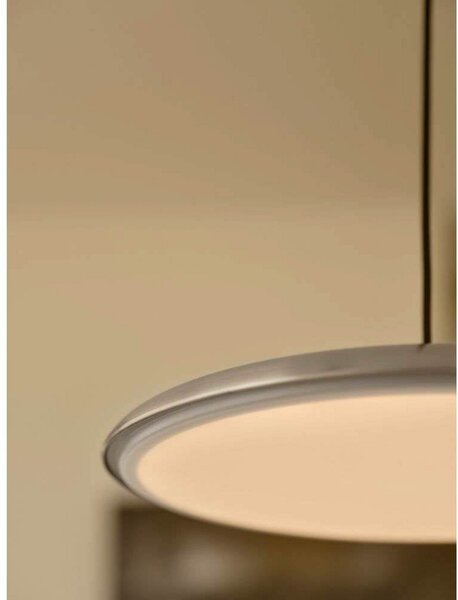 DFTP by Nordlux LED viseča svetilka Artist, jeklena barva, Ø 40 cm, nerjaveče jeklo, zatemnjen, Kovinska, Dnevna soba / jedilnica, Nerjaveče jeklo, Skandinavski