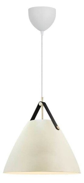 DFTP by Nordlux Visoka svetilka Strap, peščene barve, Ø 36 cm, kovina/usnje, zatemnjen, Bež, Dnevna soba / jedilnica, Tkanine / tekstil, Skandinavski