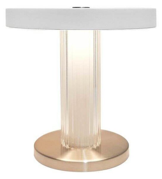 DFTP by Nordlux LED-akumulatorska namizna svetilka Trezzi, bela, višina 22 cm, kovina/steklo, zatemnjen, Bela, Dnevna soba / jedilnica, Kovina, Skandinavski