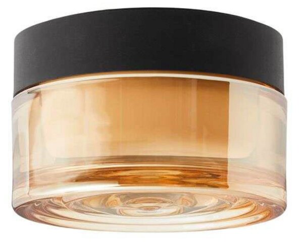 LOOM DESIGN LED stropna svetilka Otto Wave, jantar, IP65, zatemnjen, Oranžna, Steklo, Sodobni
