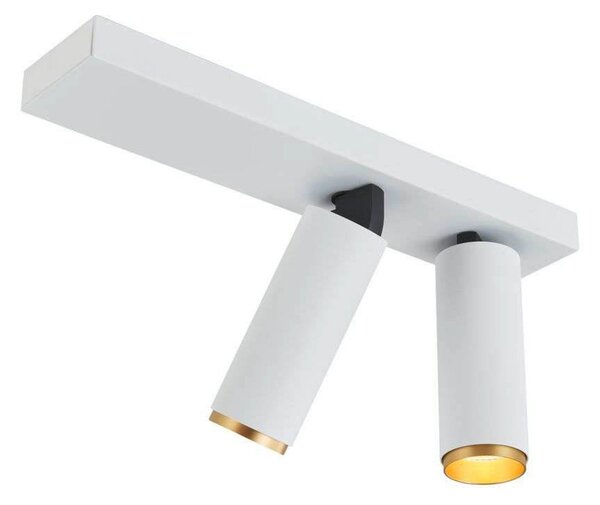LOOM DESIGN LED stropni reflektor X-Beam, 2-krilni, bel, zatemnjen, Bela, Dnevna soba / jedilnica, Aluminij, Sodobni