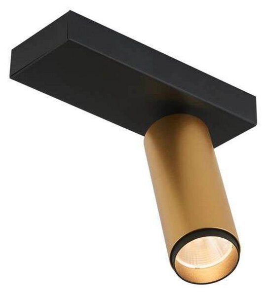 LOOM DESIGN LED stropna svetilka X-Beam, 1-svetilna, črna/zlata, zatemnjen, Zlata / medeninasta, Dnevna soba / jedilnica, Aluminij, Sodobni