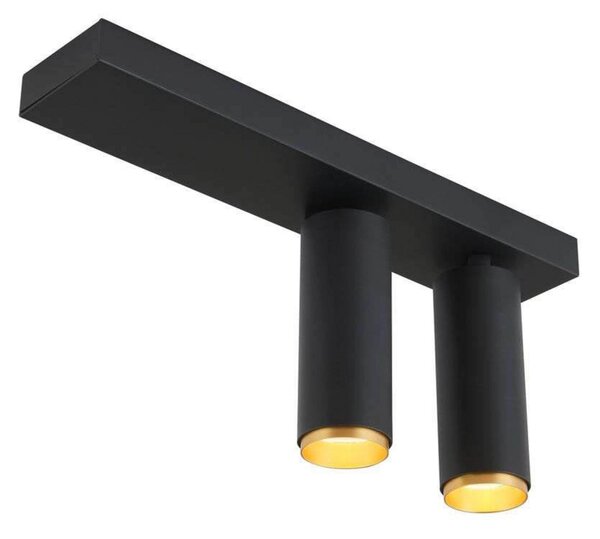 LOOM DESIGN LED stropni reflektor X-Beam, 2-krilni, črn, zatemnjen, Črna, Dnevna soba / jedilnica, Aluminij, Sodobni
