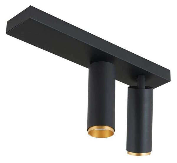 LOOM DESIGN LED stropni reflektor X-Beam, 2-krilni, črn, zatemnjen, Črna, Dnevna soba / jedilnica, Aluminij, Sodobni