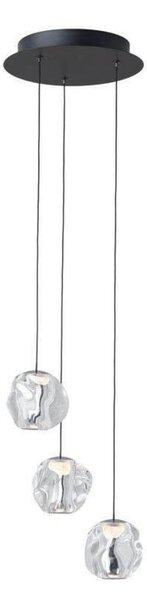 LOOM DESIGN LED obesna svetilka Ice Ball 3, prozorna, akrilna, zatemnjen, Prozorna, Dnevna soba / jedilnica, Plastika, Sodobni