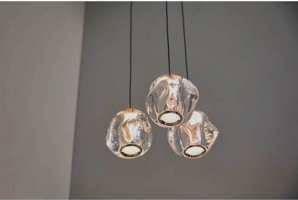 LOOM DESIGN LED obesna svetilka Ice Ball 3, prozorna, akrilna, zatemnjen, Prozorna, Dnevna soba / jedilnica, Plastika, Sodobni