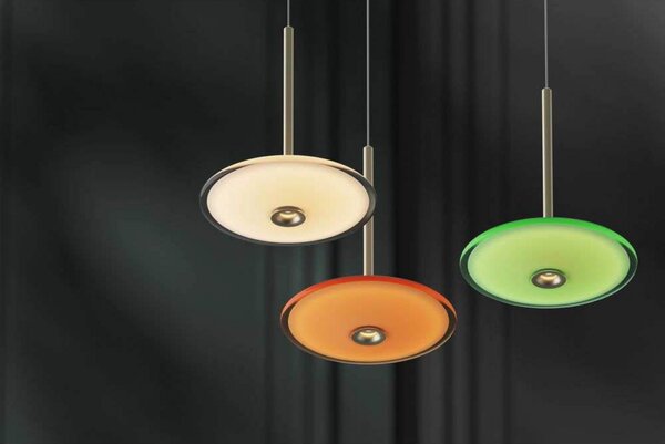 LOOM DESIGN LED obesna svetilka Solene, zelena, steklo, Ø 20 cm, zatemnjen, Zelena, Dnevna soba / jedilnica, Steklo, Sodobni