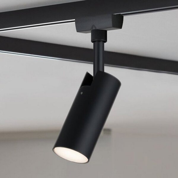 Paulmann URail LED-Spot Tubo črn 3.000 K, Črna, Dnevna soba / jedilnica, Kovina, Sodobni