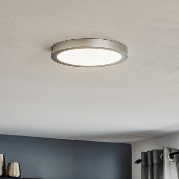 Paulmann Abia LED panel Ø 30 cm 2.700K mat krom, Siva, Dnevna soba / jedilnica, Plastika, Sodobni