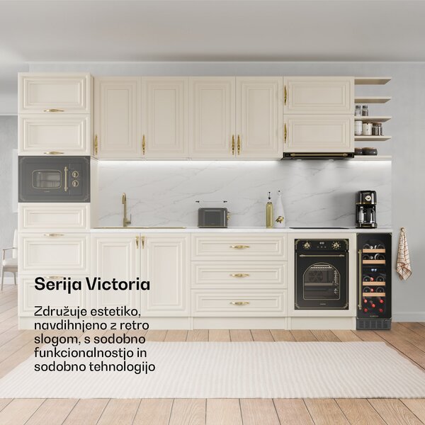 Klarstein Vinovilla Victoria 17 Built-In Duo Vilhelmine Edition, vinoteka, 17 steklenic, steklena vrata
