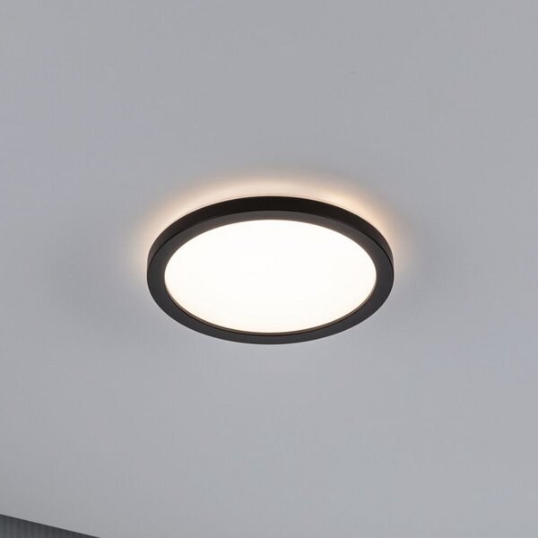 Paulmann Atria Shine Panel on/off črna 830 Ø19cm, Črna, Dnevna soba / jedilnica, Plastika, Sodobni