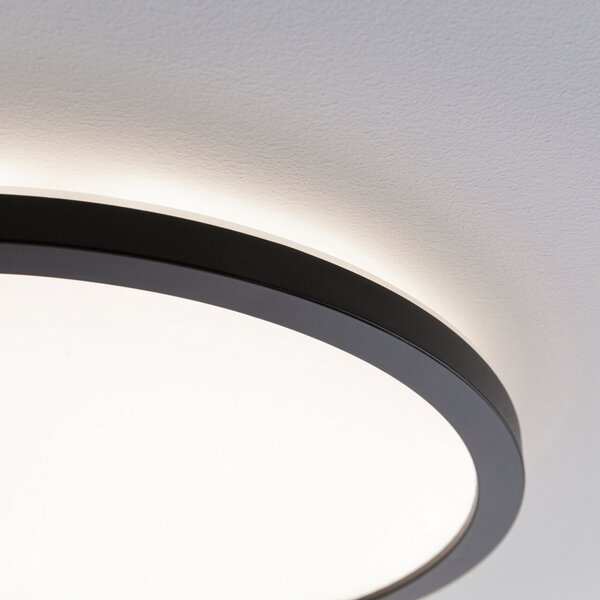 Paulmann Atria Shine Panel on/off črna 830 Ø19cm, Črna, Dnevna soba / jedilnica, Plastika, Sodobni