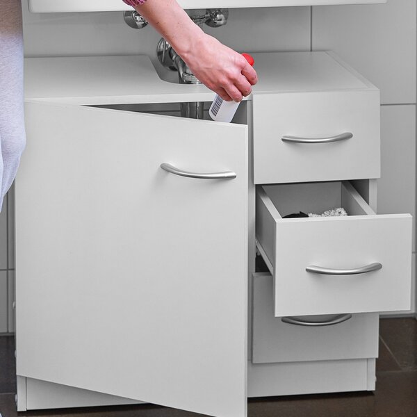 Omarica pod umivalnik s 3 predali SILKE, 63x30x54cm, bela Casaria