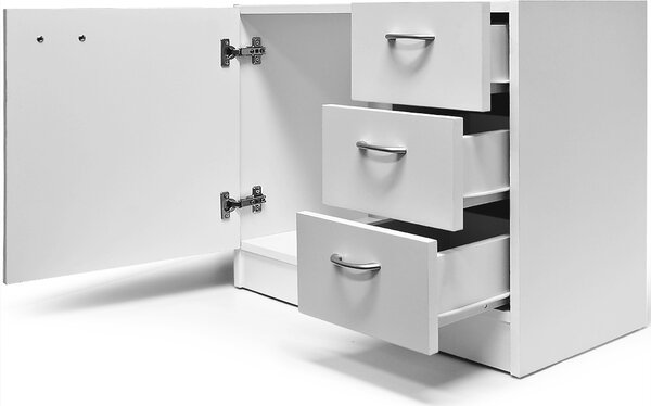 Omarica pod umivalnik s 3 predali SILKE, 63x30x54cm, bela Casaria