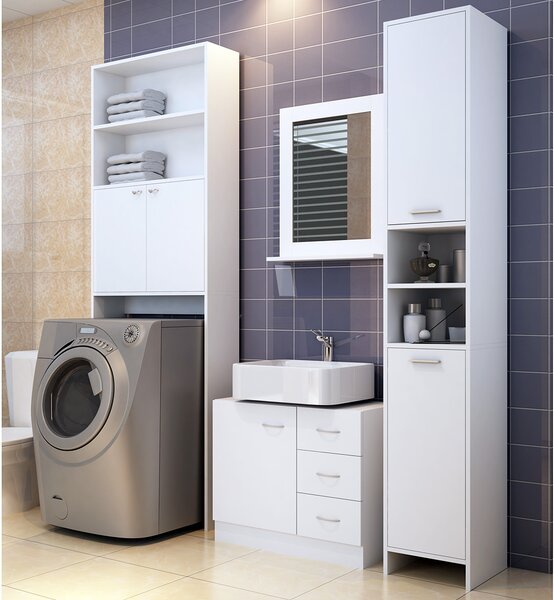 Omarica pod umivalnik s 3 predali SILKE, 63x30x54cm, bela Casaria