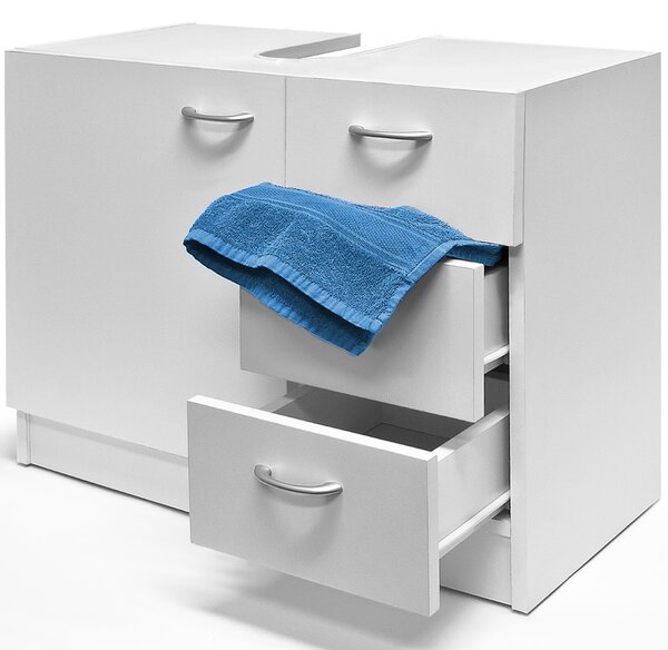 Omarica pod umivalnik s 3 predali SILKE, 63x30x54cm, bela Casaria