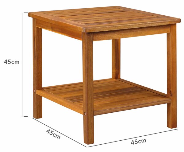 Lesena odlagalna mizica WASHINGTON, 45x45x45cm, rjava Casaria