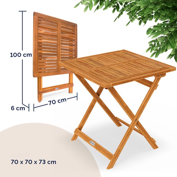 Lesena odlagalna mizica ALEK, 70x70x73cm, rjava Casaria