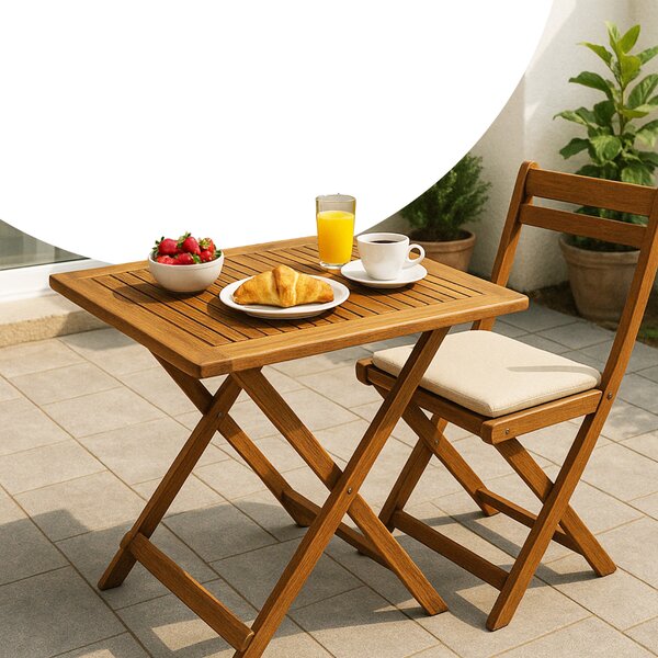 Lesena odlagalna mizica ALEK, 70x70x73cm, rjava Casaria