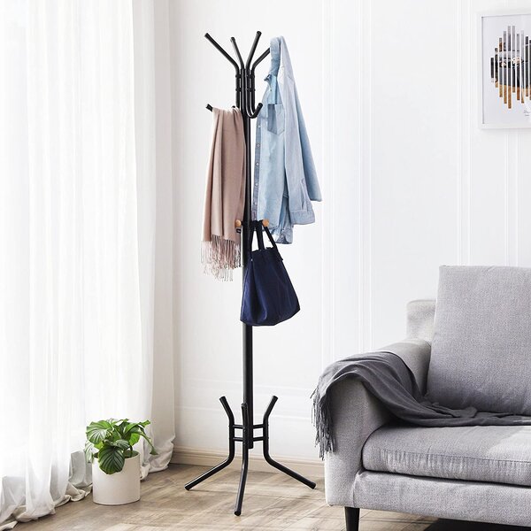 Stoječe obešalo SAMUEL, 49x176cm, črno SongmicsHome
