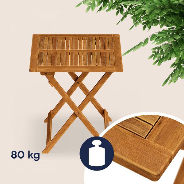 Lesena odlagalna mizica ALEK, 70x70x73cm, rjava Casaria