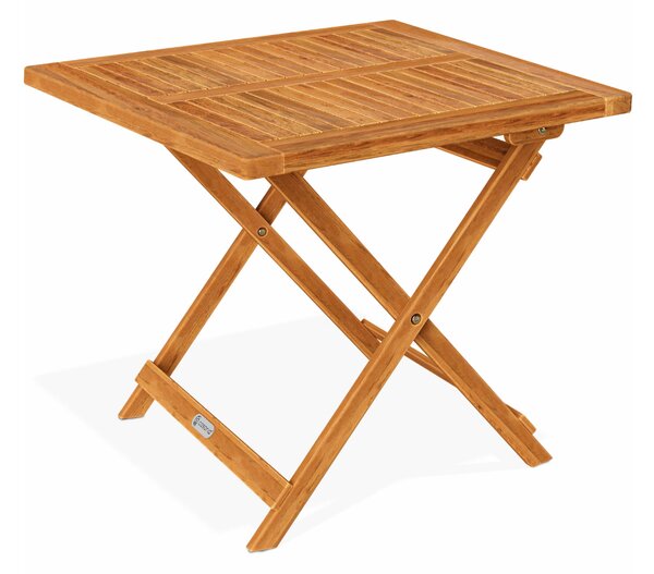 Lesena odlagalna mizica ALEK, 70x70x73cm, rjava Casaria
