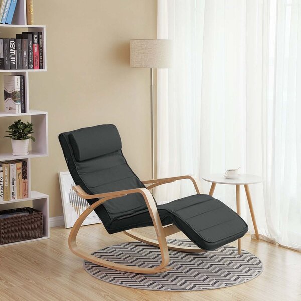Gugalni stol, ležalnik SWING, nosilnost 150kg, 67x115x91cm, antracit Jurhan