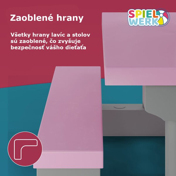 Otroški sedežni komplet s senčnikom JASMIN, 67x78,5x42,5cm, roza/siva Spielwerk