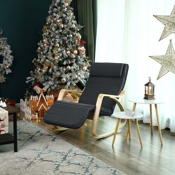 Gugalni stol, ležalnik SWING, nosilnost 150kg, 67x115x91cm, antracit Jurhan
