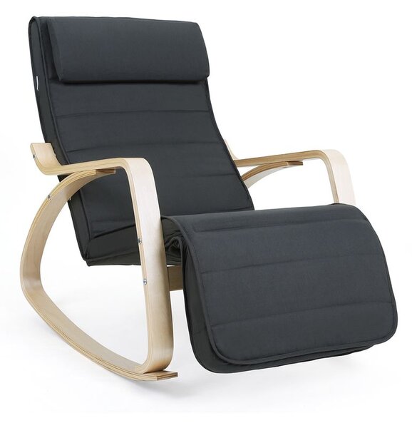 Gugalni stol, ležalnik SWING, nosilnost 150kg, 67x115x91cm, antracit Jurhan