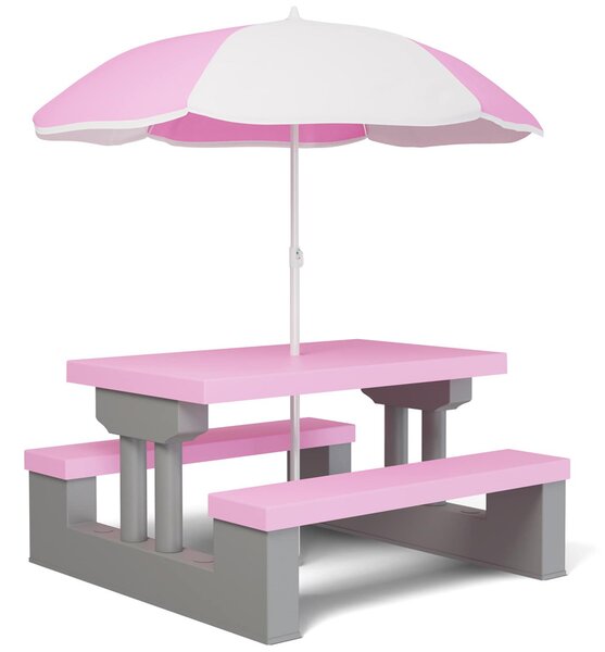 Otroški sedežni komplet s senčnikom JASMIN, 67x78,5x42,5cm, roza/siva Spielwerk