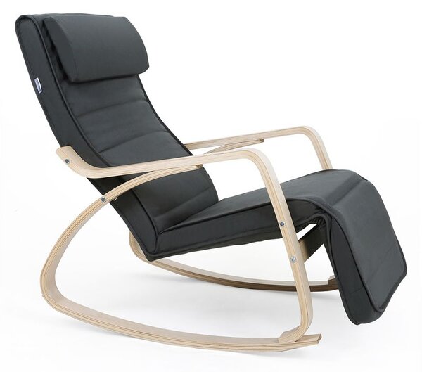 Gugalni stol, ležalnik SWING, nosilnost 150kg, 67x115x91cm, antracit Jurhan