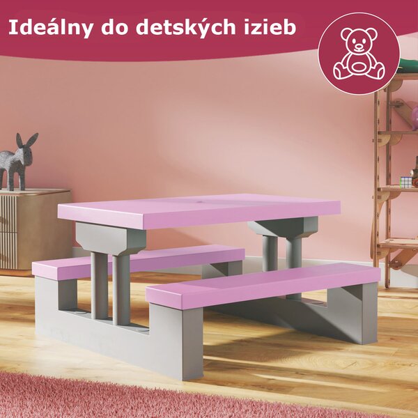Otroški sedežni komplet s senčnikom JASMIN, 67x78,5x42,5cm, roza/siva Spielwerk