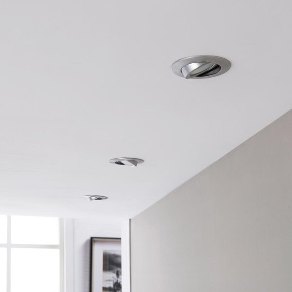 Lindby LED vgradno reflektorsko svetilo Andrej, okroglo, aluminij, komplet 3 kosov, Kovinska, Dnevna soba / jedilnica, Plastika, Sodobni, Vgradne svetilke okrogle