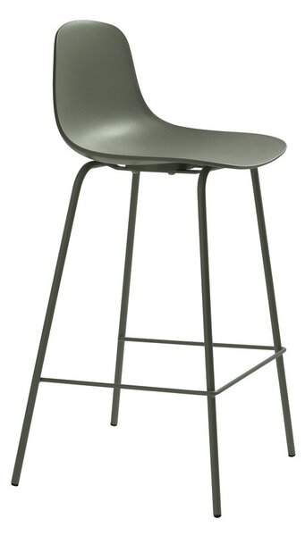 Kaki zelen plastičen barski stol (višina sedeža 67,5 cm) Whitby – Unique Furniture