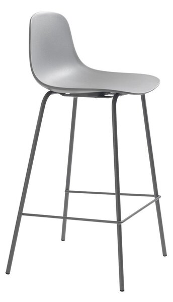 Siv plastičen barski stol (višina sedeža 67,5 cm) Whitby – Unique Furniture