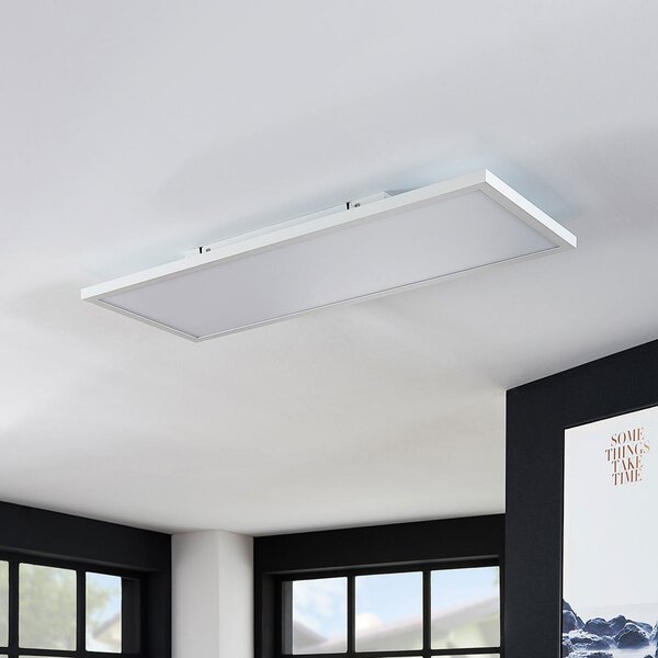 Arcchio LED panel Brenda, 80 x 30 cm, CCT, daljinski upravljalnik, zatemnjen, Bela, Dnevna soba / jedilnica, Plastika, Sodobni