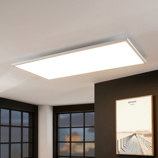 Arcchio LED panel Brenda, 120 x 60 cm, CCT, daljinski upravljalnik, zatemnjen, Bela, Dnevna soba / jedilnica, Plastika, Sodobni