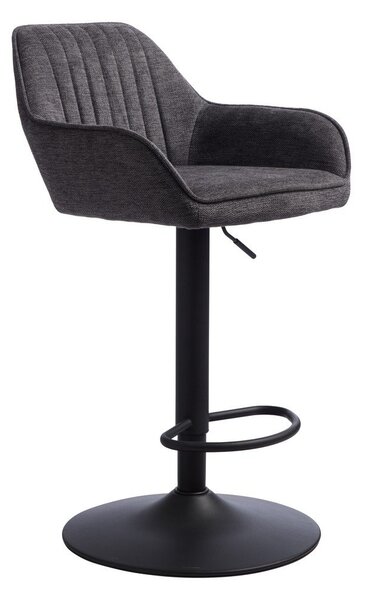 Temno siv oblazinjen barski stol z nastavljivo višino/z nasloni za roke (višina sedeža 65 cm) Nolan – Unique Furniture
