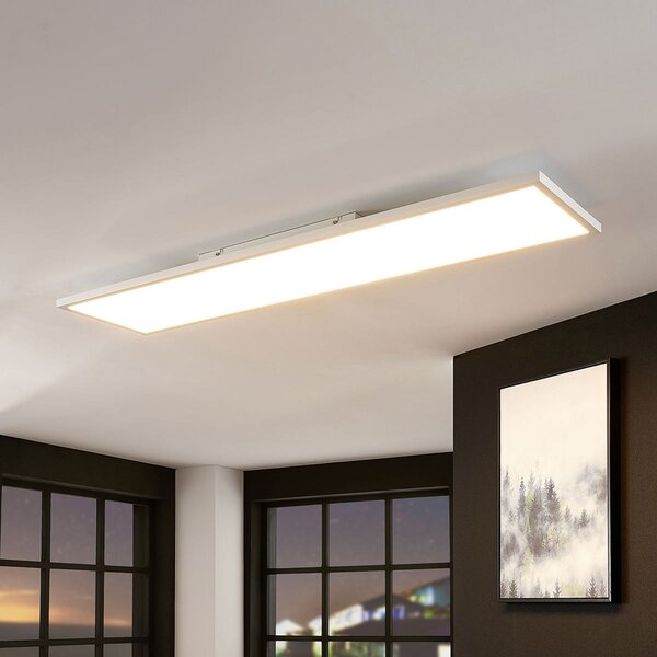 Arcchio LED panel Brenda, 120 x 30 cm, CCT, daljinski upravljalnik, zatemnjen, Bela, Dnevna soba / jedilnica, Plastika, Sodobni